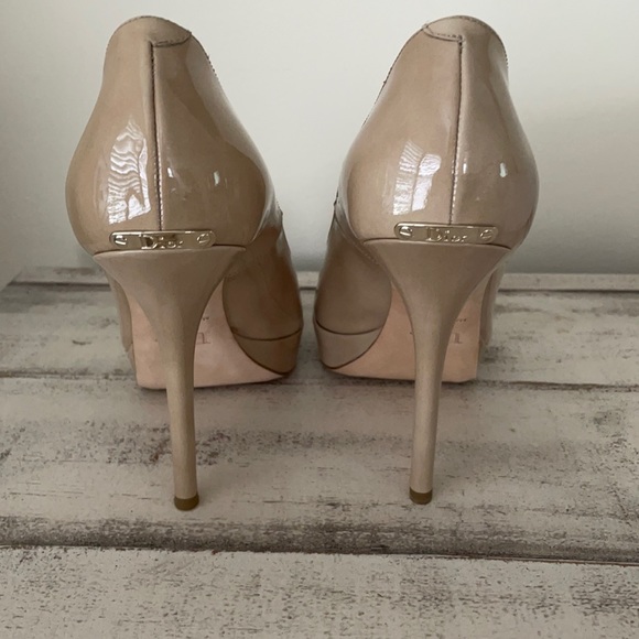 Miss Dior escarpin12 beige peep toe pumps size 39 - Picture 3 of 8